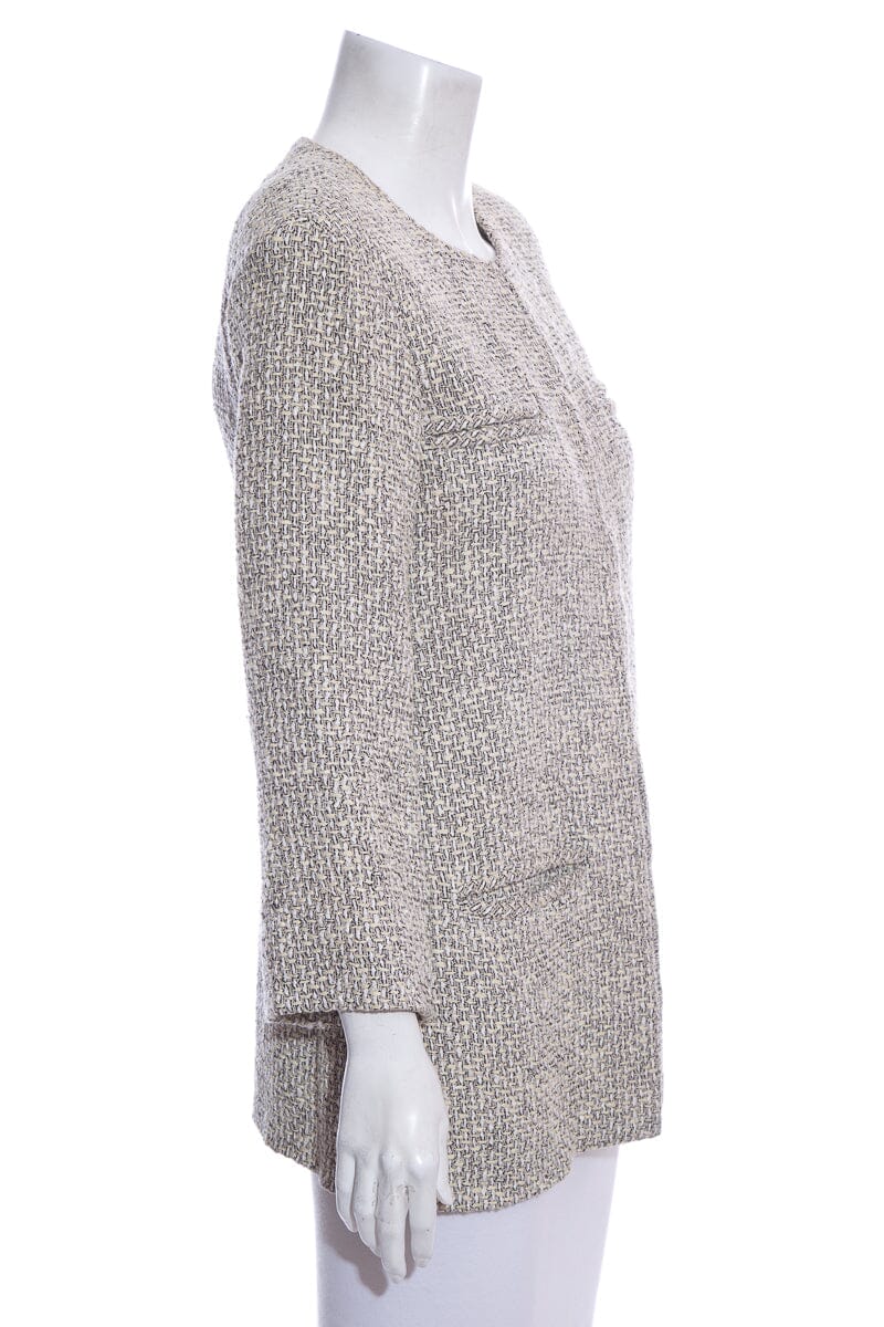 Chanel Beige Tweed Jacket SZ 38