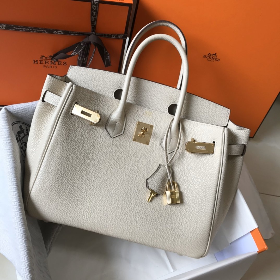 HM Birkin Cream With Gold Hardware Bag For Womtlm, Handbags, Shoulder Bags 30cm/12in