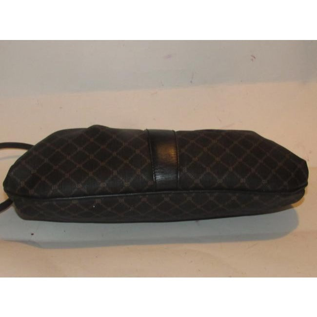 Bally Brown & Black Logo Print Leather Two- Way Cross Body/Clutch