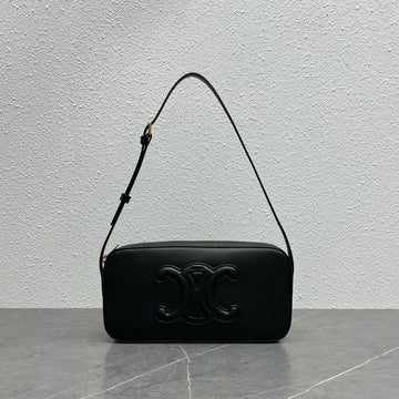 CE Camera Shoulder Bag Cuir Triomphe Black For Womtlm 10in/26cm