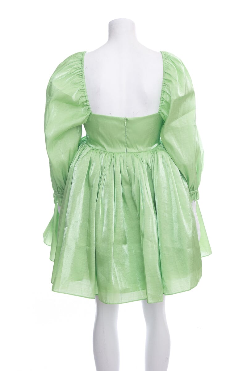 Selkie "The Puff" Iridescent Avocado Dress SZ S NWT