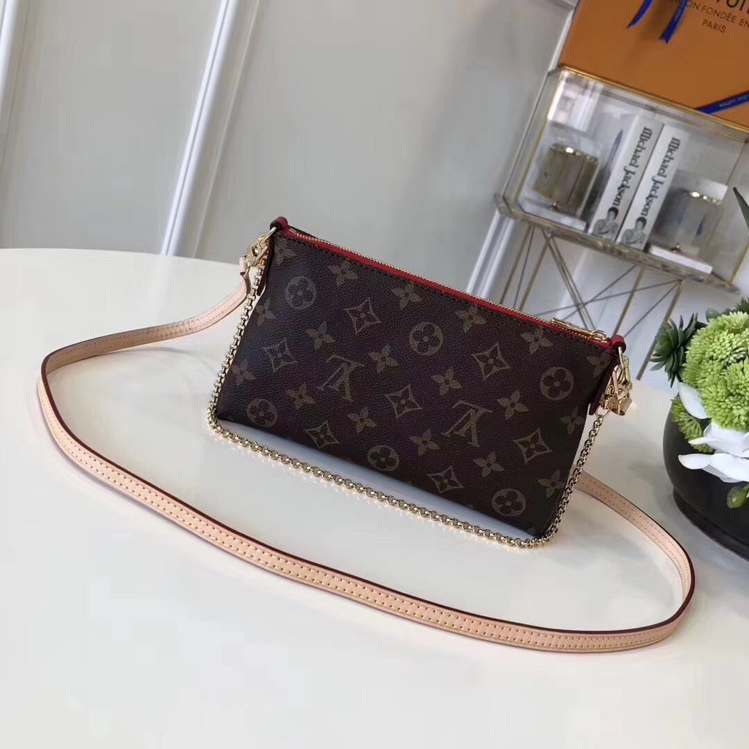 LV Pallas Clutch Monogram Canvas Burgundy For Womtlm, WoHandbag, Shoulder And Crossbody Bags 8.3in/21cm LV M41639