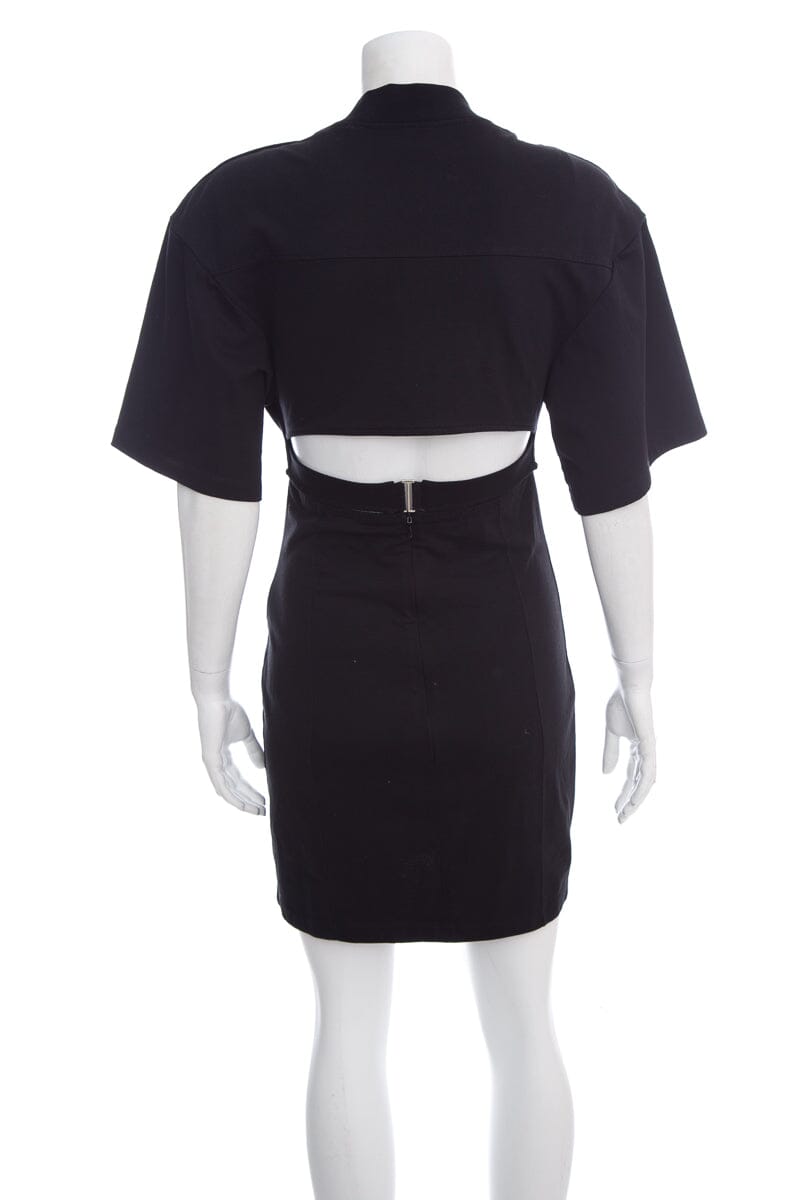 Jacquemus Black Cotton Fitted T-Shirt Mini Dress SZ S
