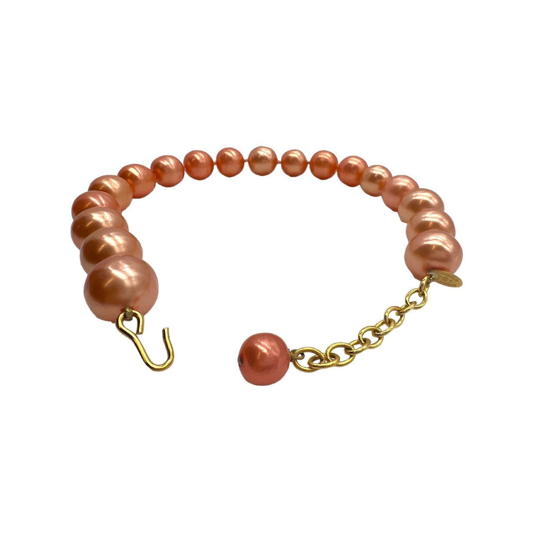 Vintage CHANEL Peach Synthetic Pearl Necklace