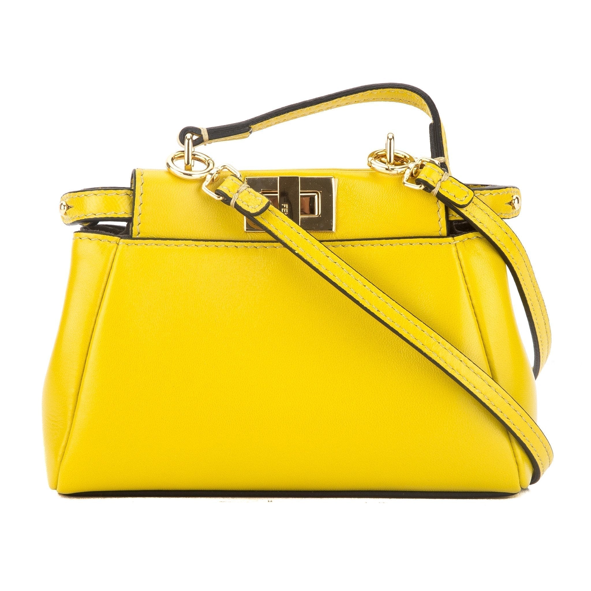Fendi Yellow Leather Micro Peekaboo Bag (New with Tags)