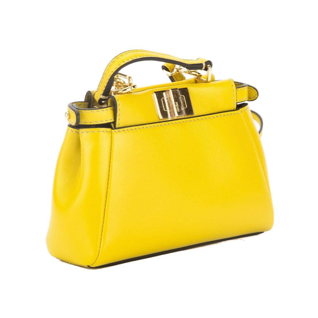 Fendi Yellow Leather Micro Peekaboo Bag (New with Tags)