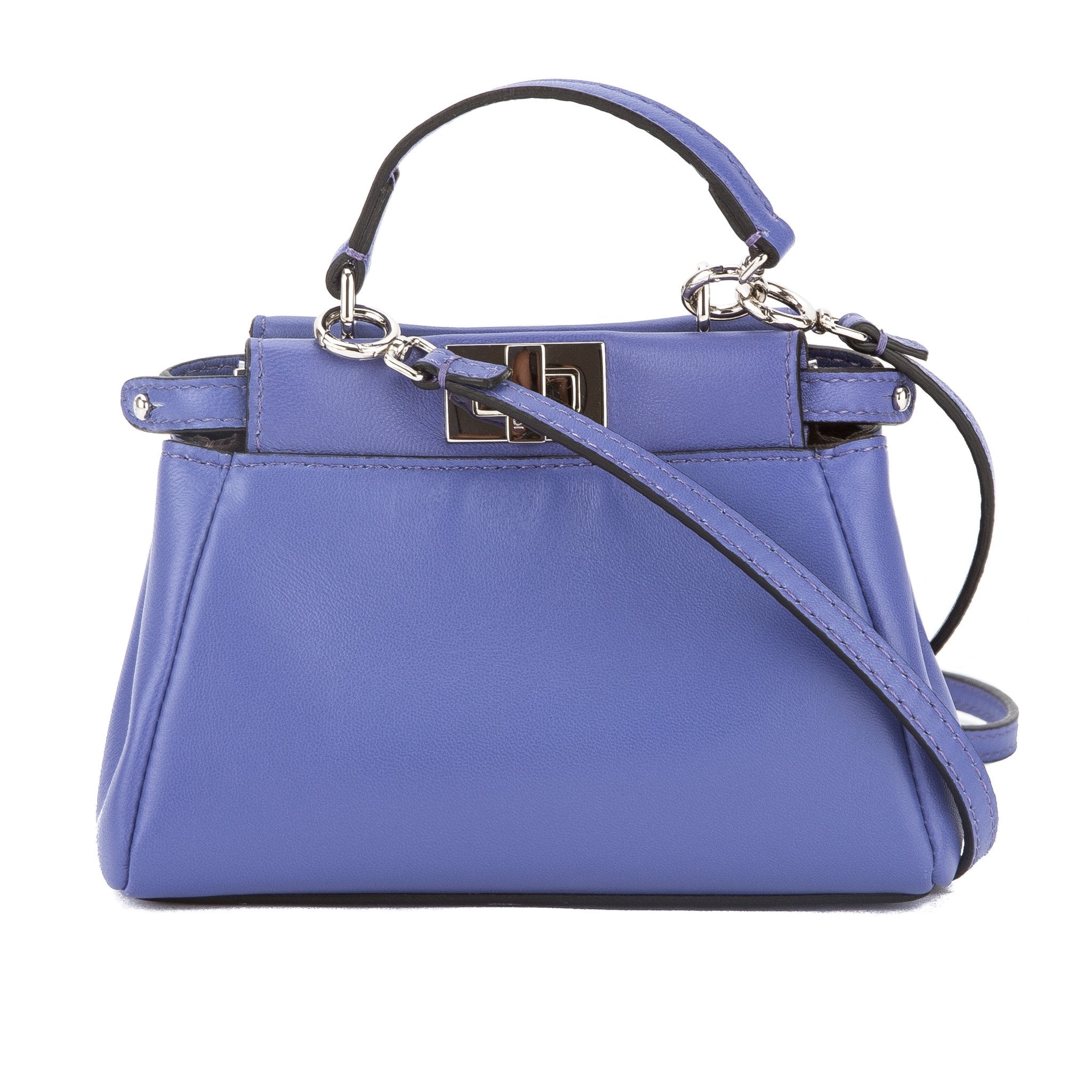 Fendi Blue Leather Micro Peekaboo Bag