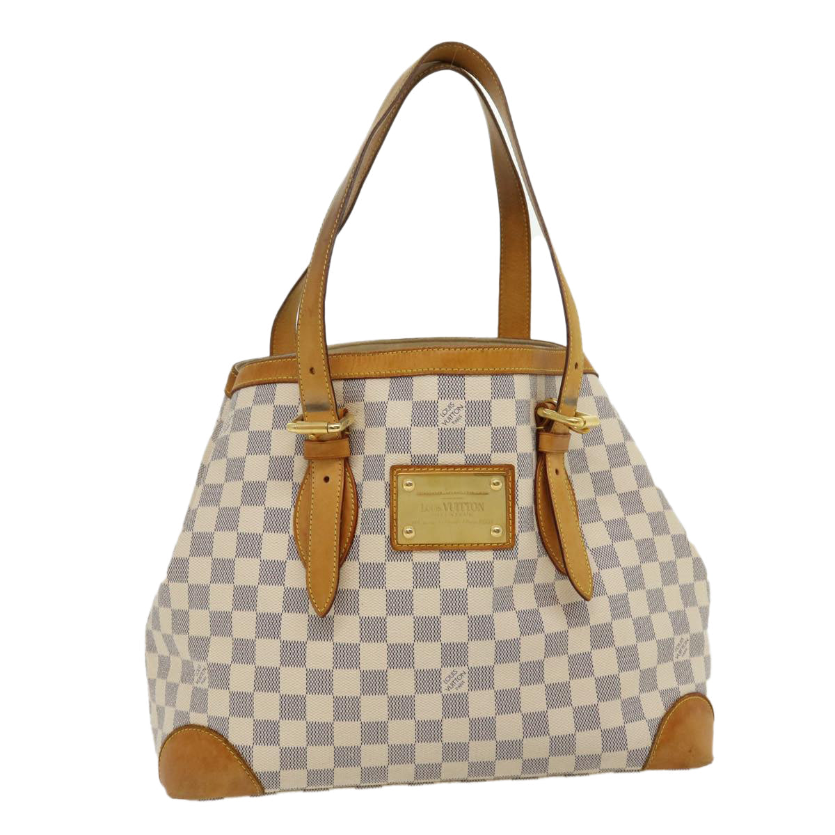 LOUIS VUITTON Damier Azur Hampstead MM Tote Bag N51206 LV Auth 30567