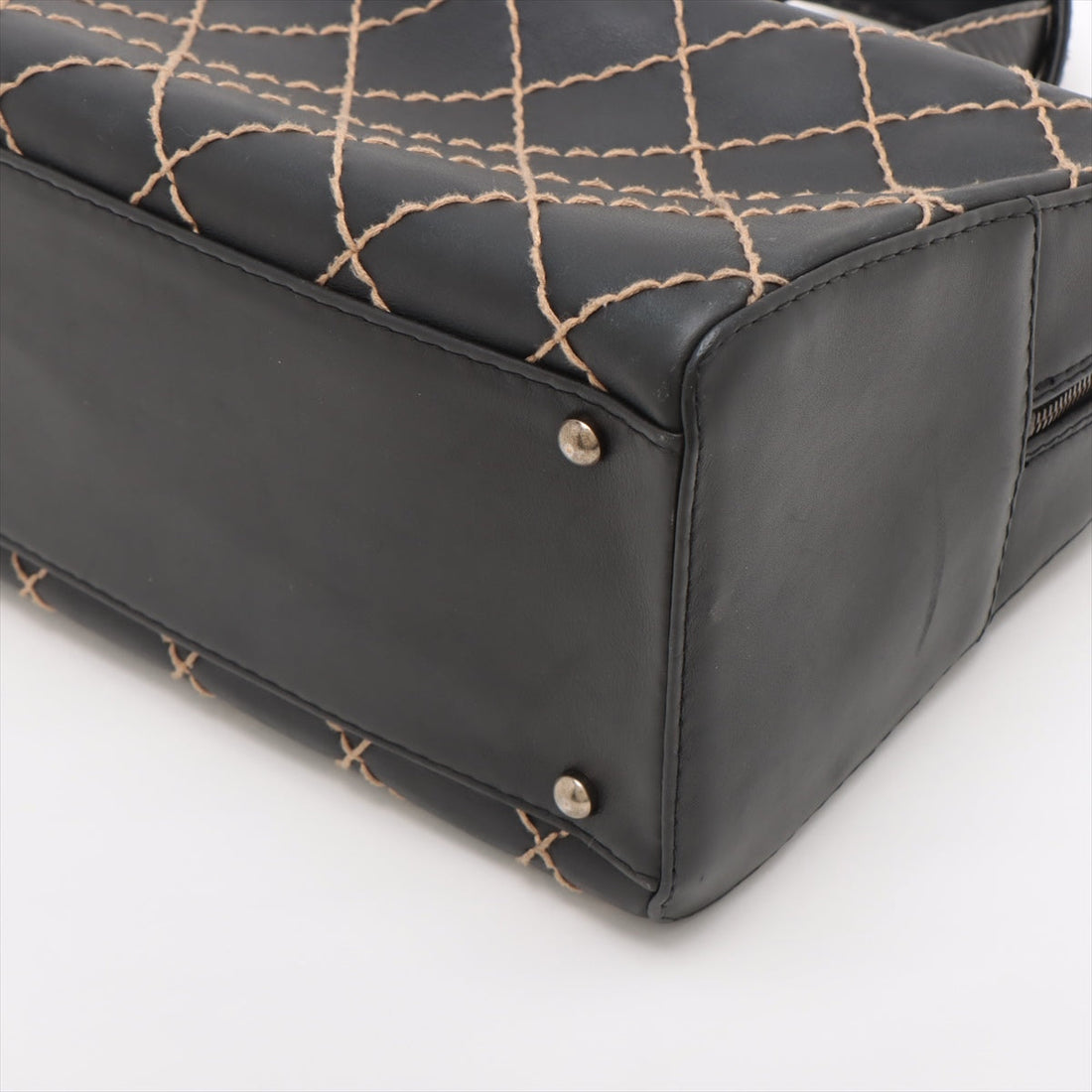 Chanel Wild Stitch  Handbag Black Gummetal G  6th