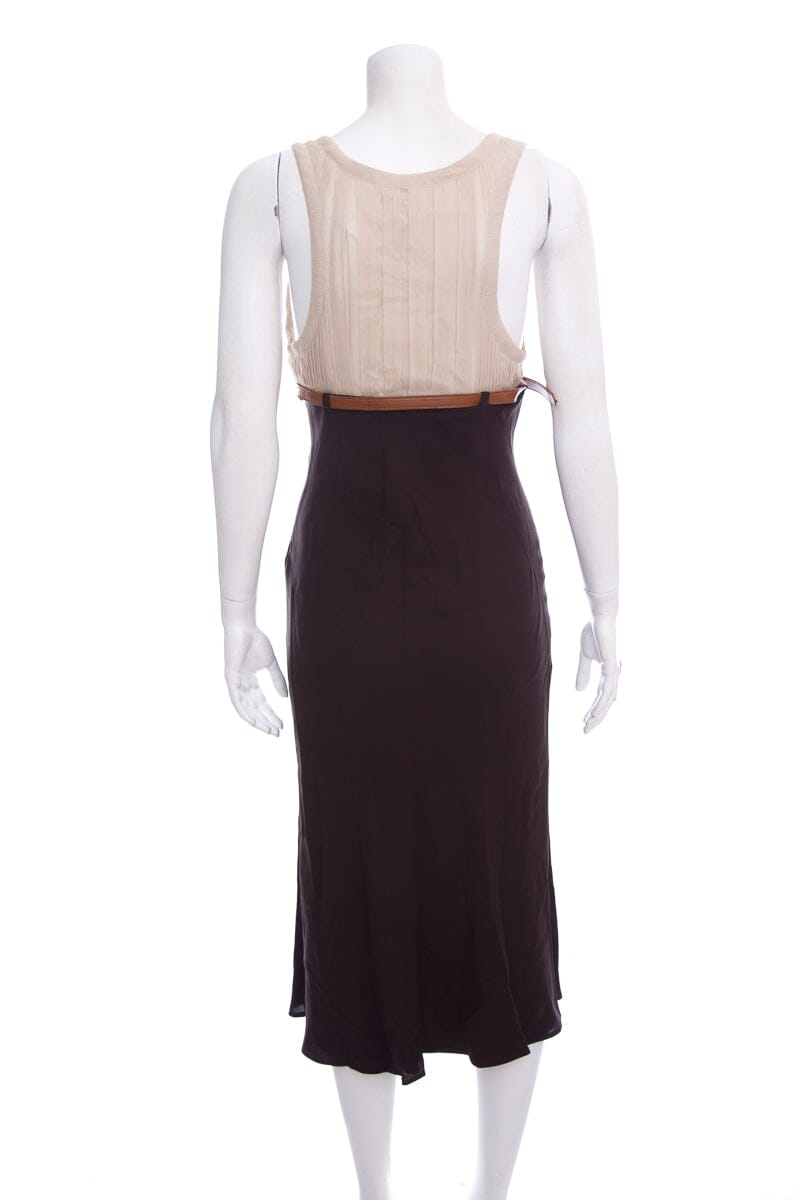 Hermès Brown Silk Dress SZ 38