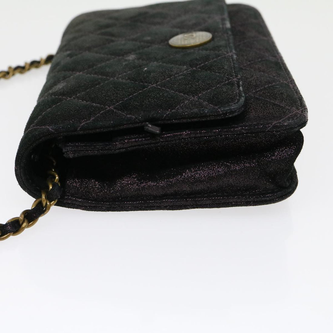 Chanel Matrasse Chain Shoulder Bag Satin Purple CC  30950A