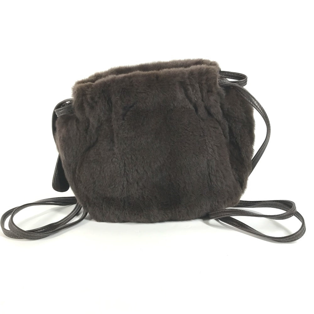 CHANEL Shoulder Bag Fur, Leather Brown Pochette Women Used
