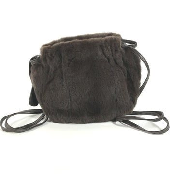 CHANEL Shoulder Bag Fur, Leather Brown Pochette Women Used