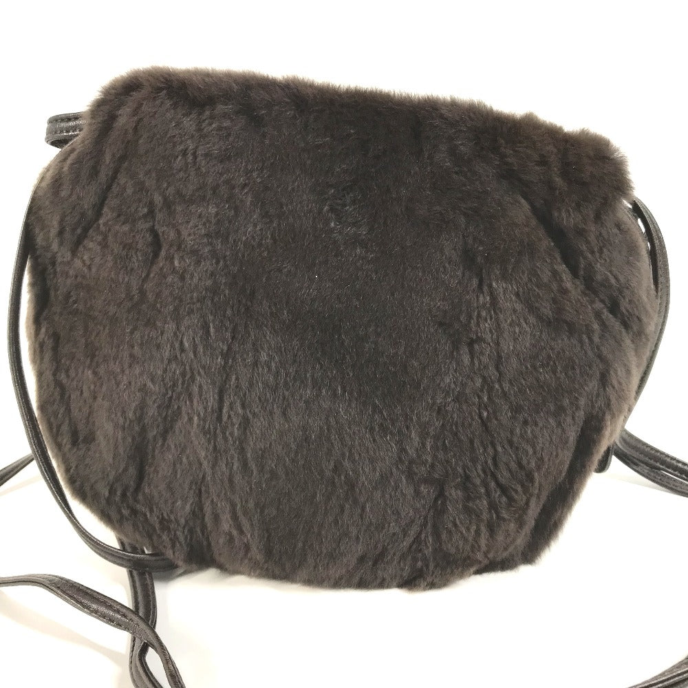 CHANEL Shoulder Bag Fur, Leather Brown Pochette Women Used