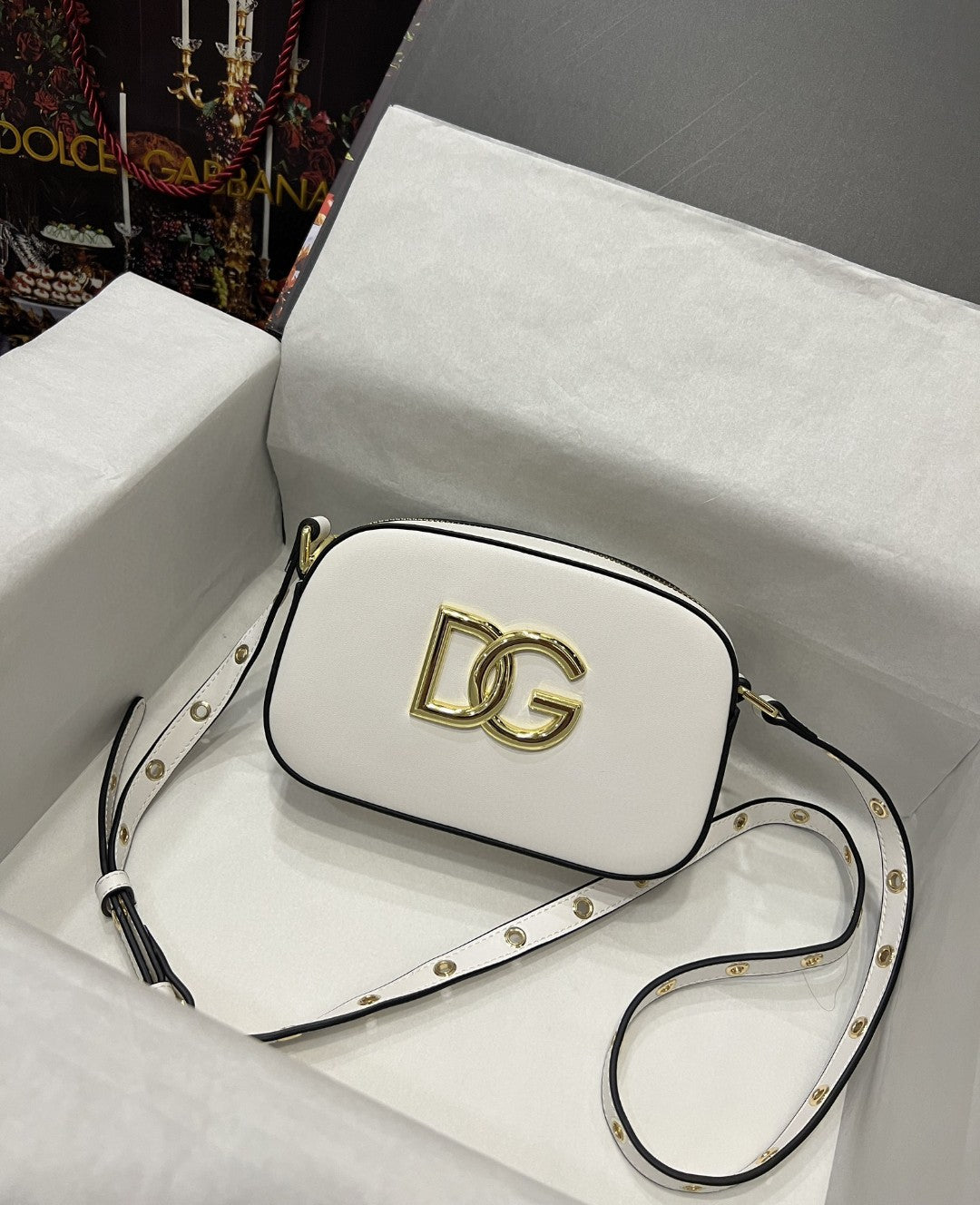 DG Crossbody 3.5 Bag White For Womtlm 7.5in/19cm DG BB7095AW57680002