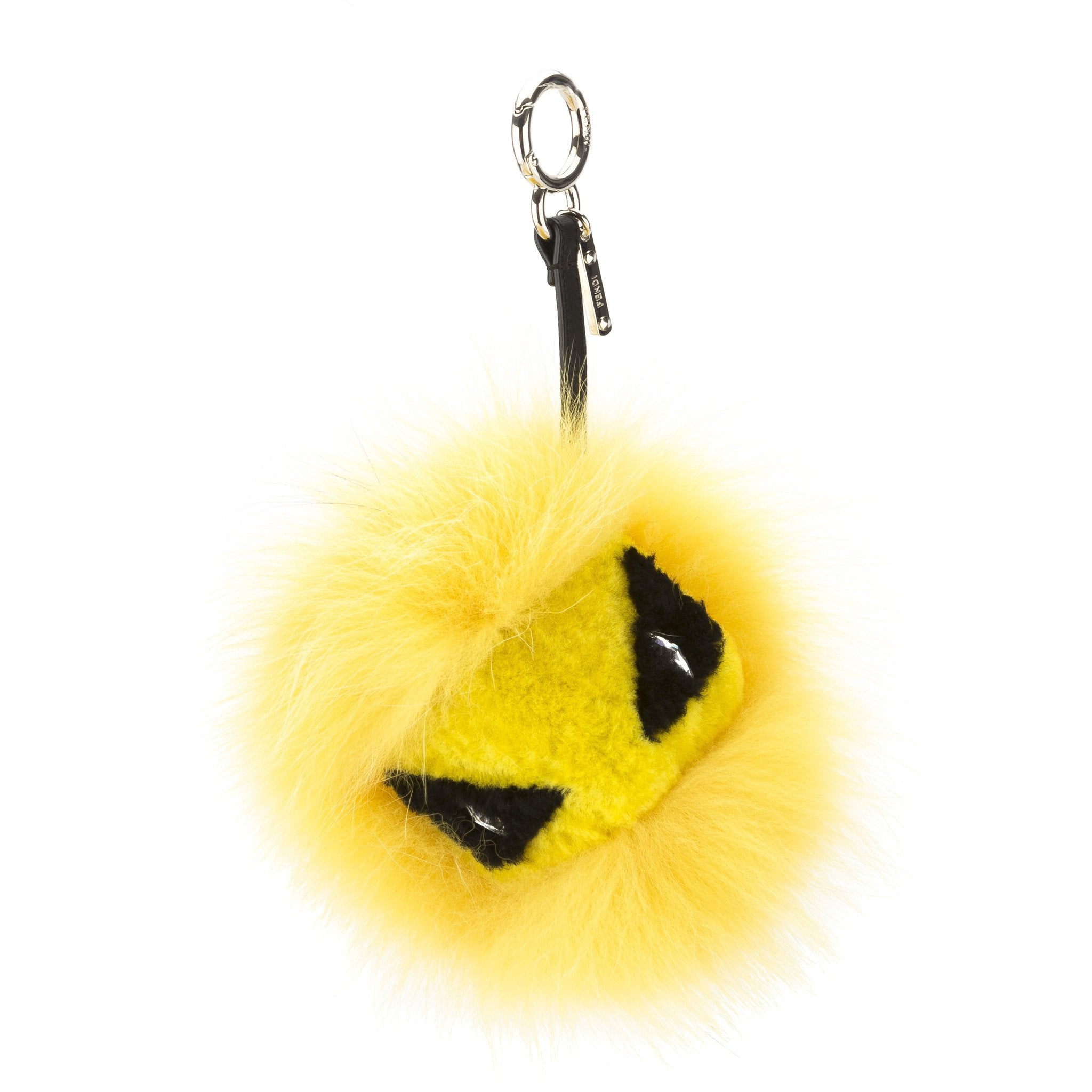 Fendi Cedar Yellow Mixed Fur Eye Tria Key Charm (New with Tags)