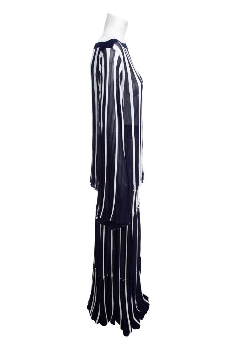 Chloe Navy and White Vertical Striped 2 PC Set SZ L