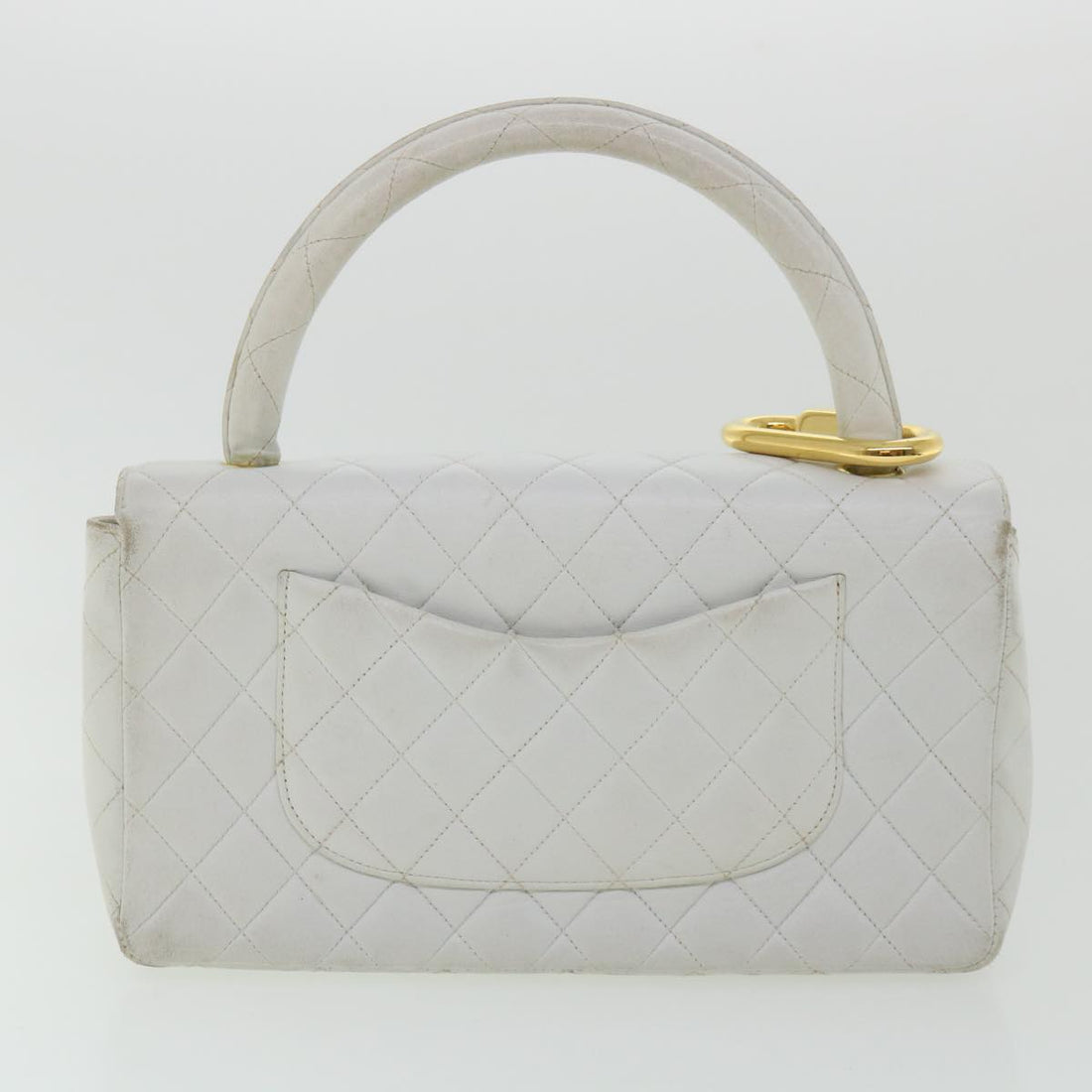 Chanel Matelasse Pair Shoulder Bag Lamb Skin White CC  32416A