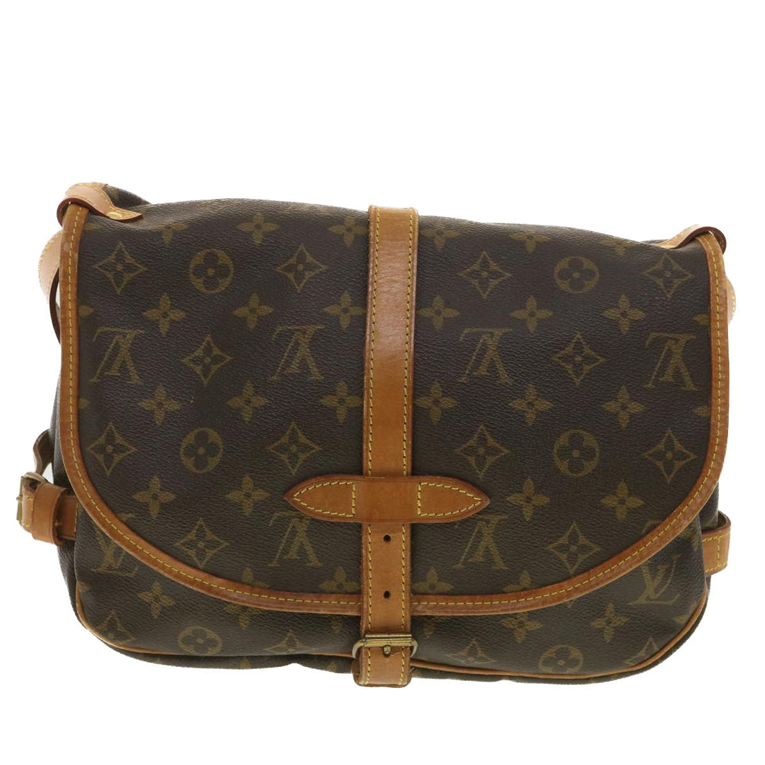 LOUIS VUITTON Monogram Saumur 30 Shoulder Bag M42256 LV Auth 32968