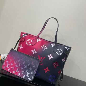LV Neverfull MM Tote Bag Monogram Canvas Midnight Fuchsia For Womtlm,  Shoulder Bags 12.2in/31cm LV M20511