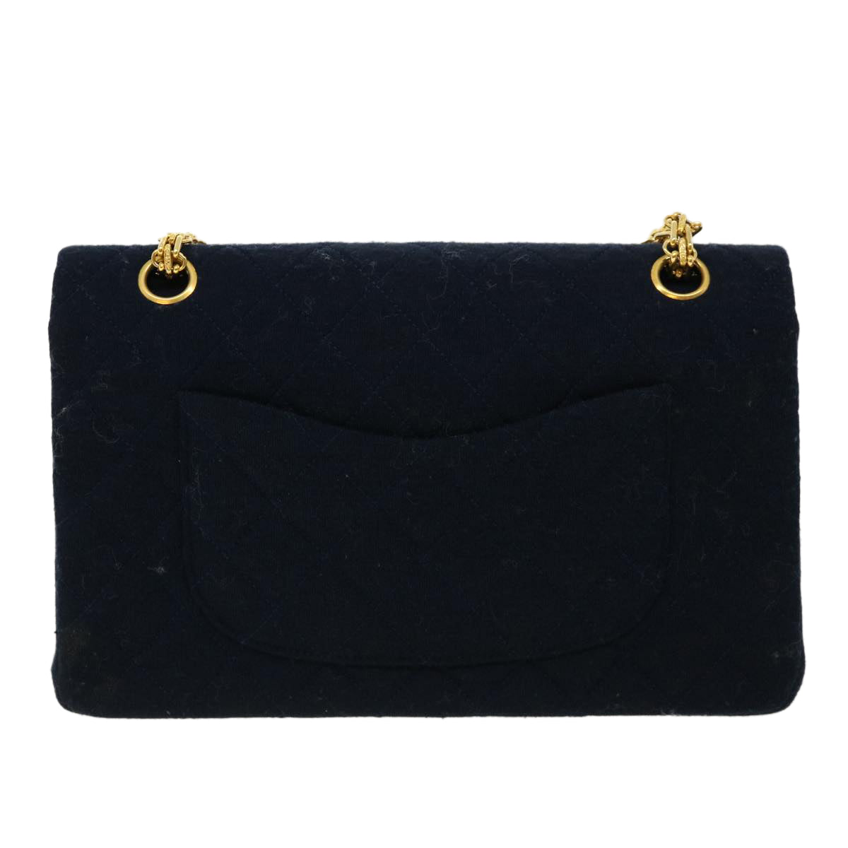 Chanel Matelasse 25 Shoulder Bag cotton Black CC Auth 33162