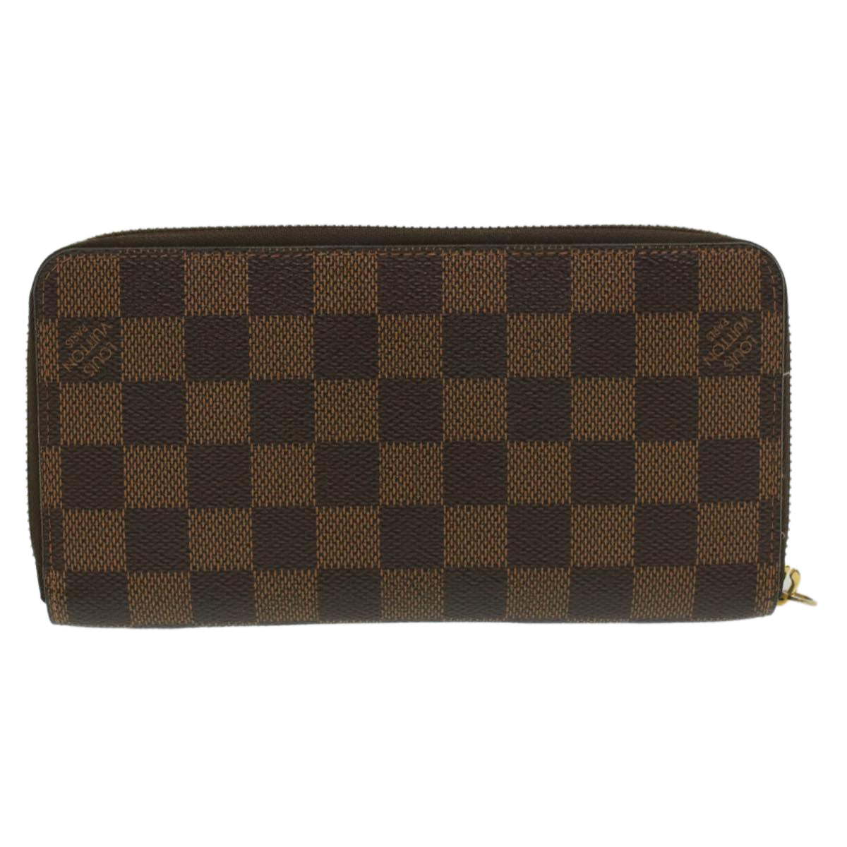 LOUIS VUITTON Damier Ebene Zippy Wallet Long Wallet N41661 LV Auth 33207