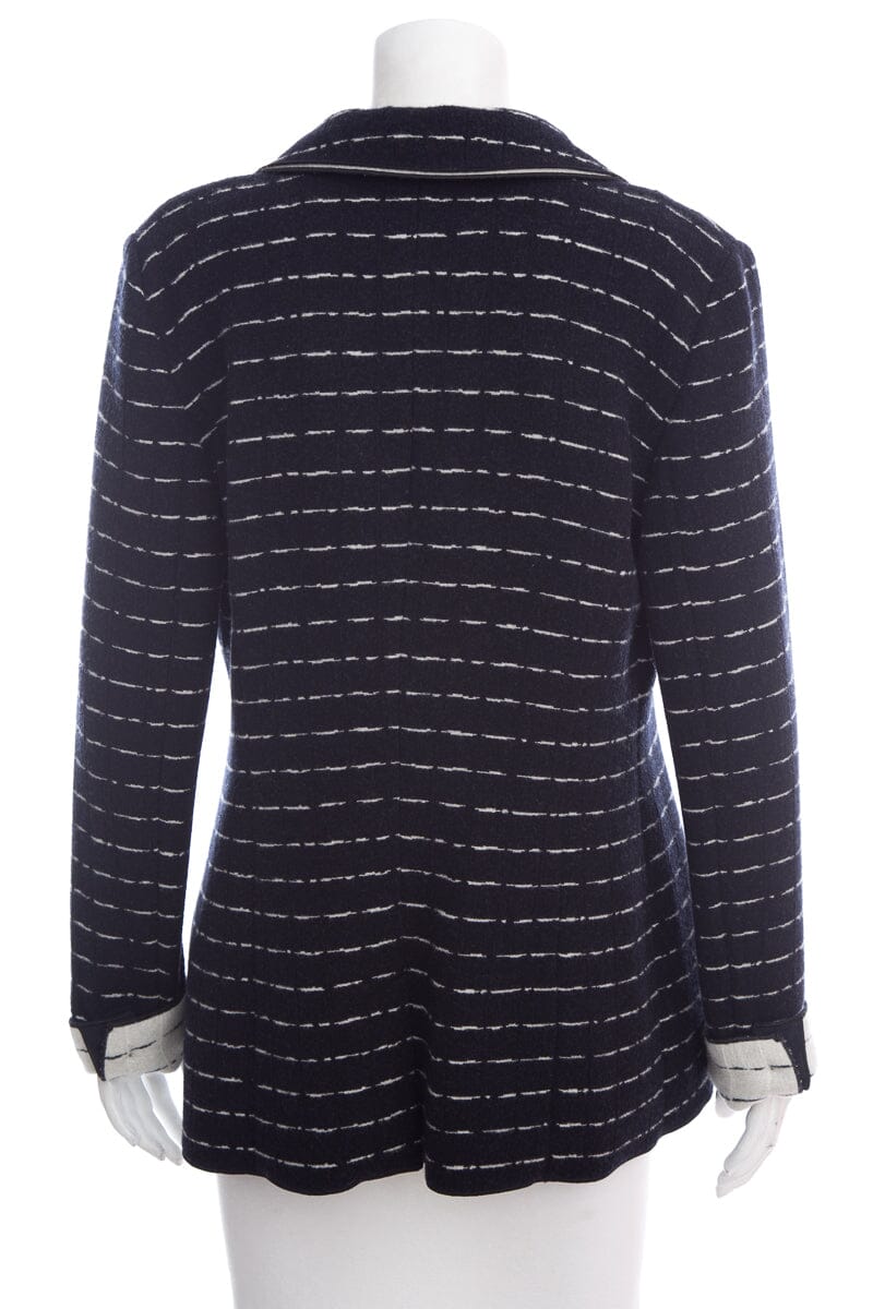 Giorgio Armani Black White Jersey Jacquard Blazer SZ 44