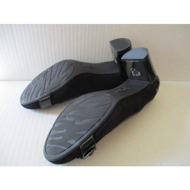 Anne Klein Black Radka Suede Patent Slip On Pumps Size Us