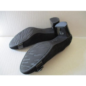 Anne Klein Black Radka Suede Patent Slip On Pumps Size Us