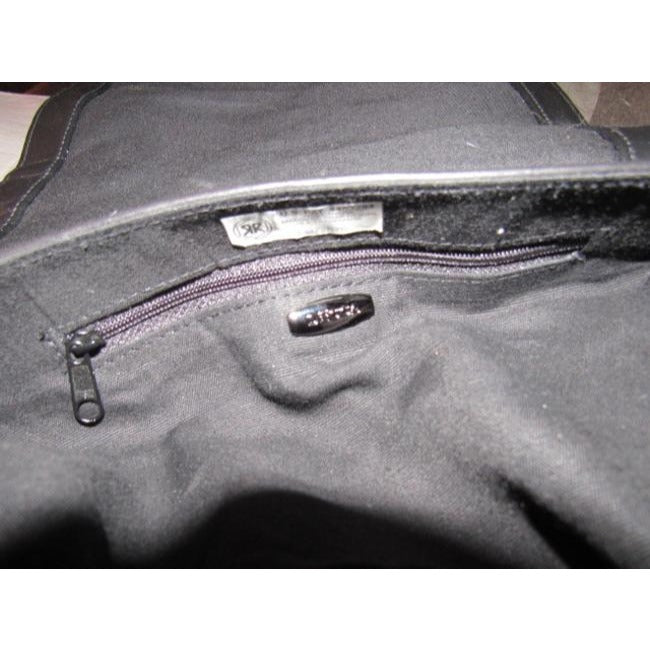 Decca black leather & gunmetal hardware shoulder bag