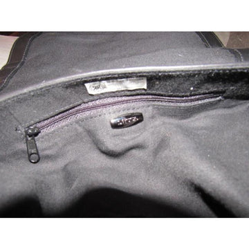 Decca black leather & gunmetal hardware shoulder bag