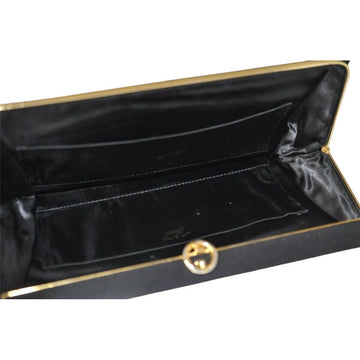1960's Gucci mod black silk interlocking GG clutch purse
