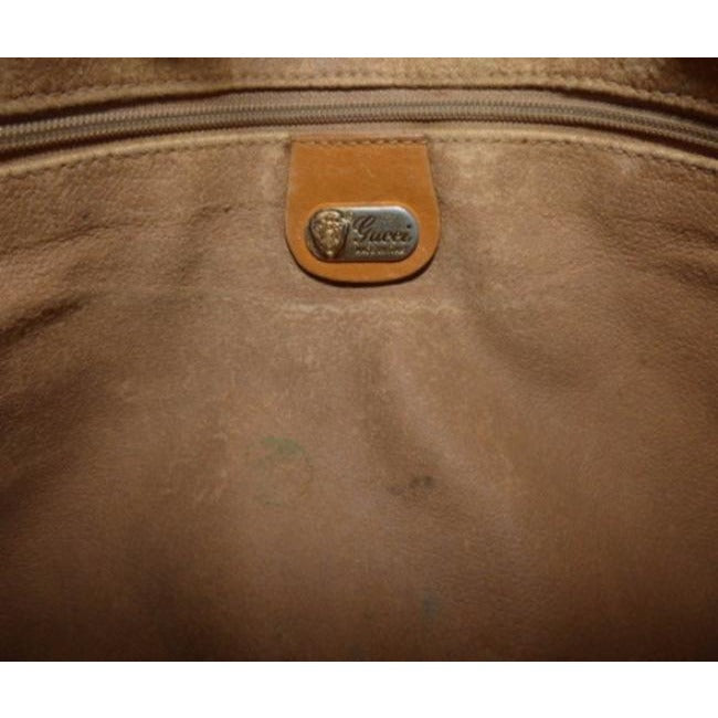 Gucci Jackie Hobo Vintage Purse Beige Leather And Gg Leather Shoulder Bag