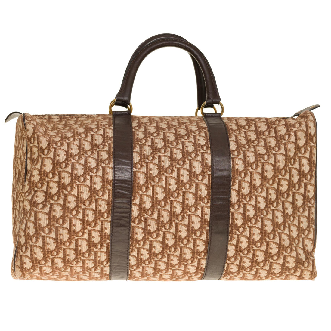 CHRISTIAN DIOR Stunning Travel bag in brown canvas and leather