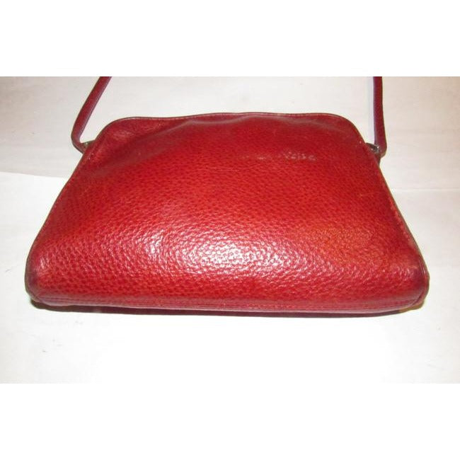 Furla Purses Dark Red Pebbled Leather And Chrome Hardware Shoulder Bag