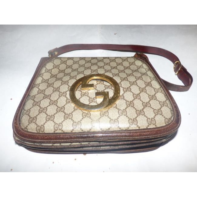 Gucci Brown Guccissima Print Leather Original Blondie Saddle Bag