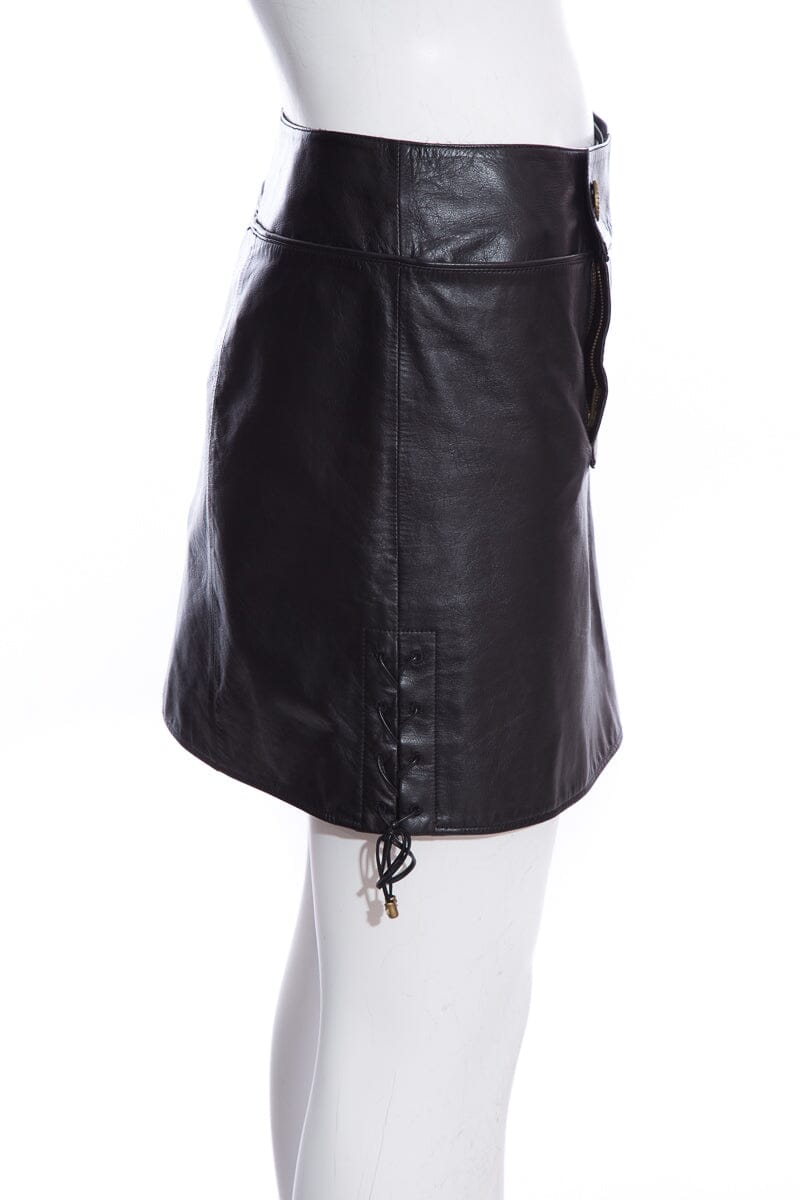 Chanel Salzburg Collection Black Calfskin Mini Skirt SZ 38