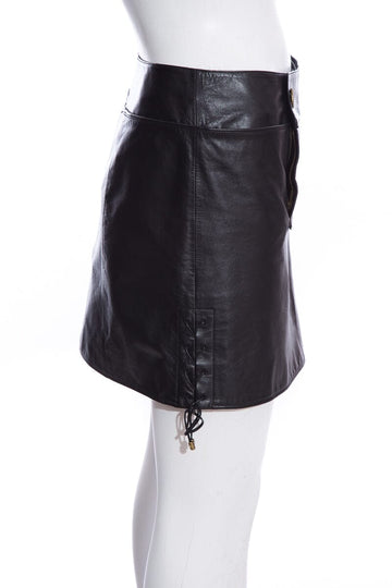 Chanel Salzburg Collection Black Calfskin Mini Skirt SZ 38
