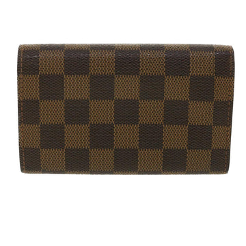 LOUIS VUITTON Damier Ebene Portefeuille Tresor Bifold Wallet N61736 Auth 35561