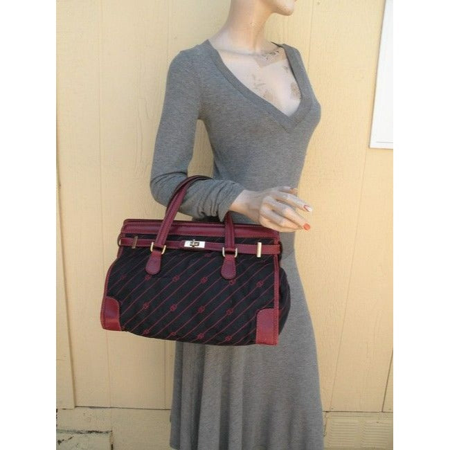 Gucci Anniversary Kelly Style Totesatchel Navyred Diagonal G Print Canvas And Leather Satchel