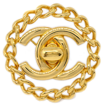 Chanel Turnlock Brooch Pin Gold 97A