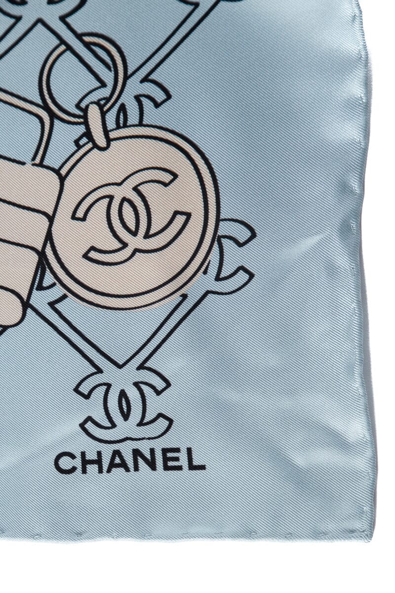 Chanel square Blue & White 31  Scarf