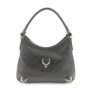 GUCCI Abbey Guccissima Leather Shoulder Bag Black 130738