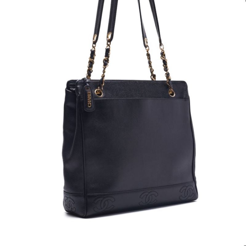 CHANEL Triple Coco Double Chain Shoulder  Logo Charm Caviar S Black  Shoulder Bag Mini Shoulder Bag  Bag Hybrid ? Delivery? Himalan Online