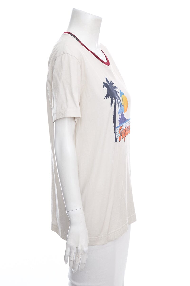 Dolce & Gabbana Beige "Tropical" Printed T-Shirt SZ 48