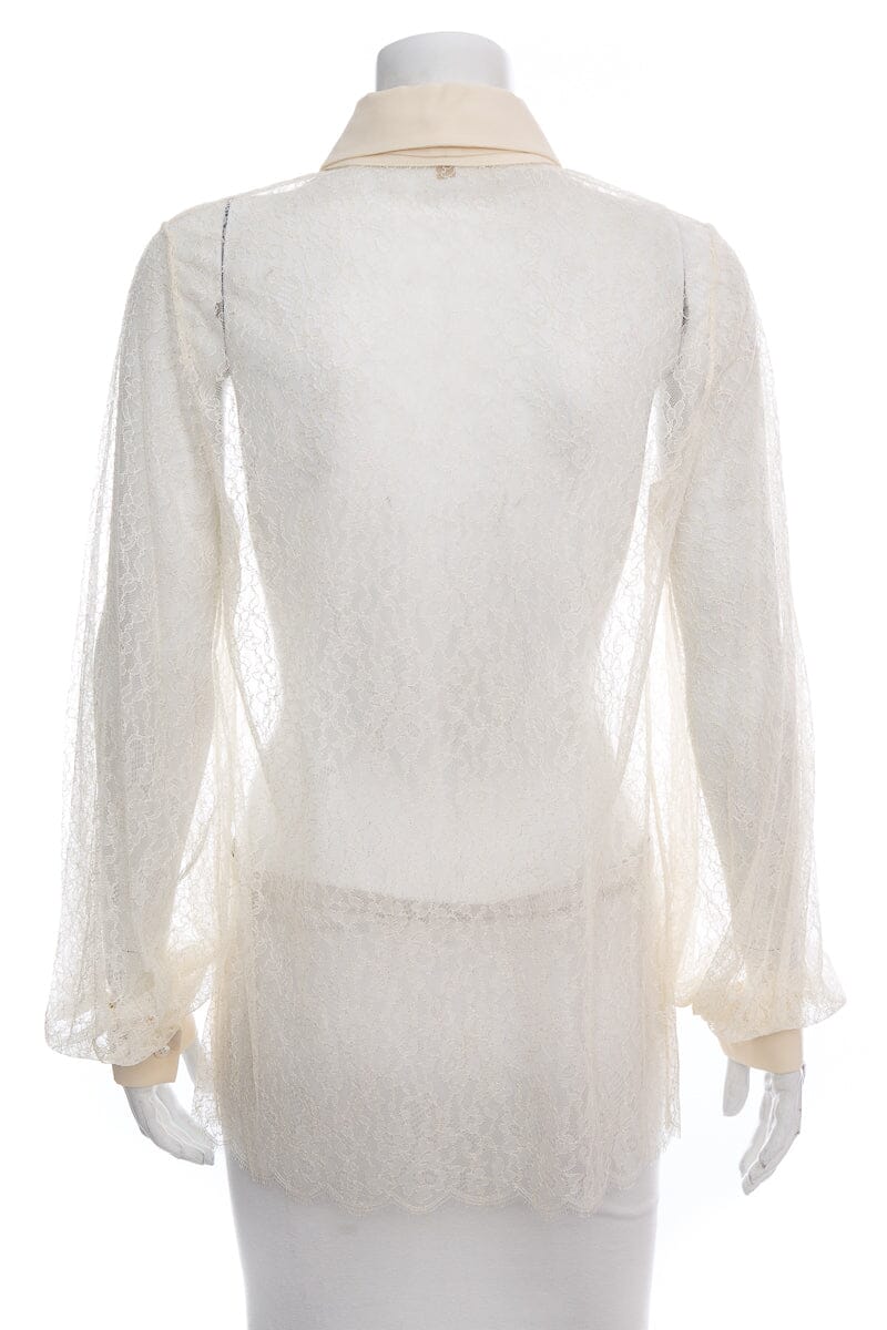 Michael Kors Beige Lace Long Sleeve Blouse SZ 10