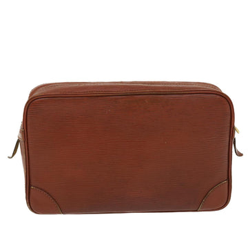 LOUIS VUITTON Epi Compiegne 28 Clutch Bag SPO Brown LV Auth 37361