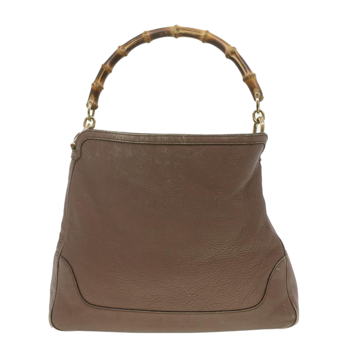 GUCCI Bamboo Hand Bag Leather 2way Pink Brown 282315 Auth 37362