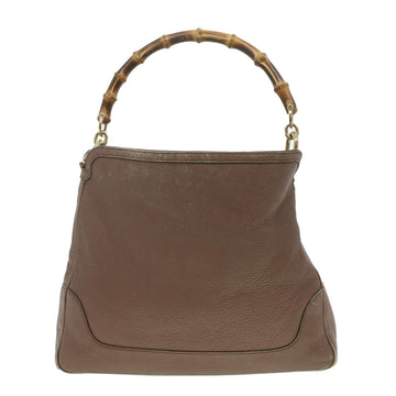 GUCCI Bamboo Hand Bag Leather 2way Pink Brown 282315 Auth 37362