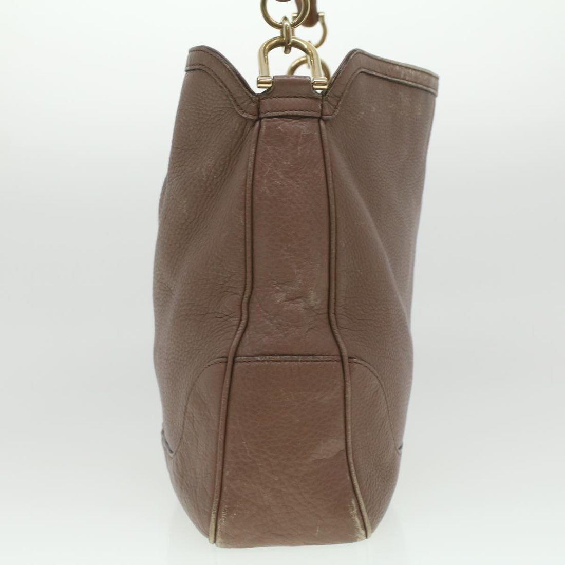 GUCCI Bamboo Hand Bag Leather 2way Pink Brown 282315 Auth 37362